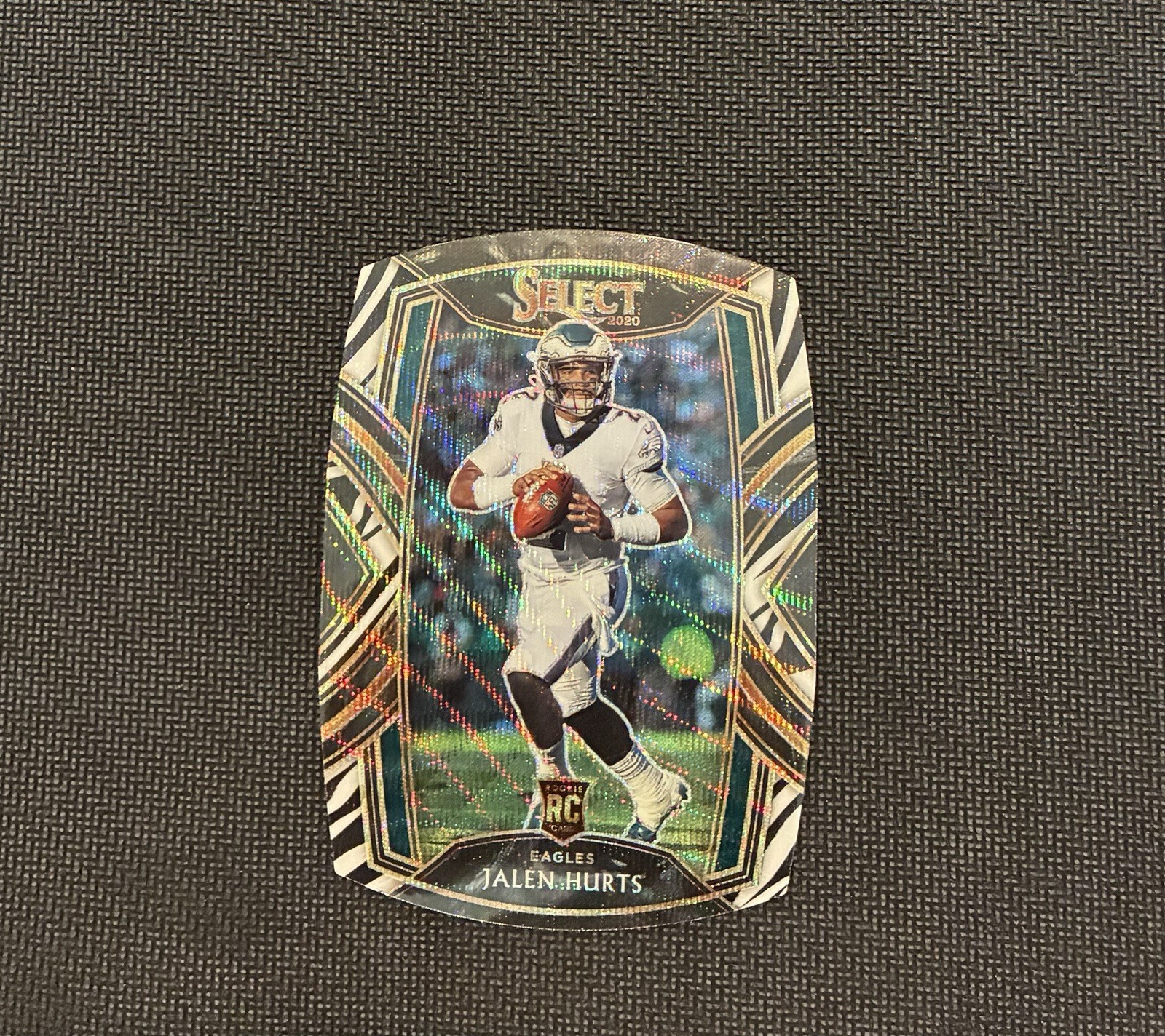 2020 Panini Select - Club Level Jalen Hurts #250 Zebra Prizm Die-Cut (RC)