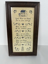 Scherenschnitte German Scissor Cutting Art Framed Home Blessing Made In USA 1985