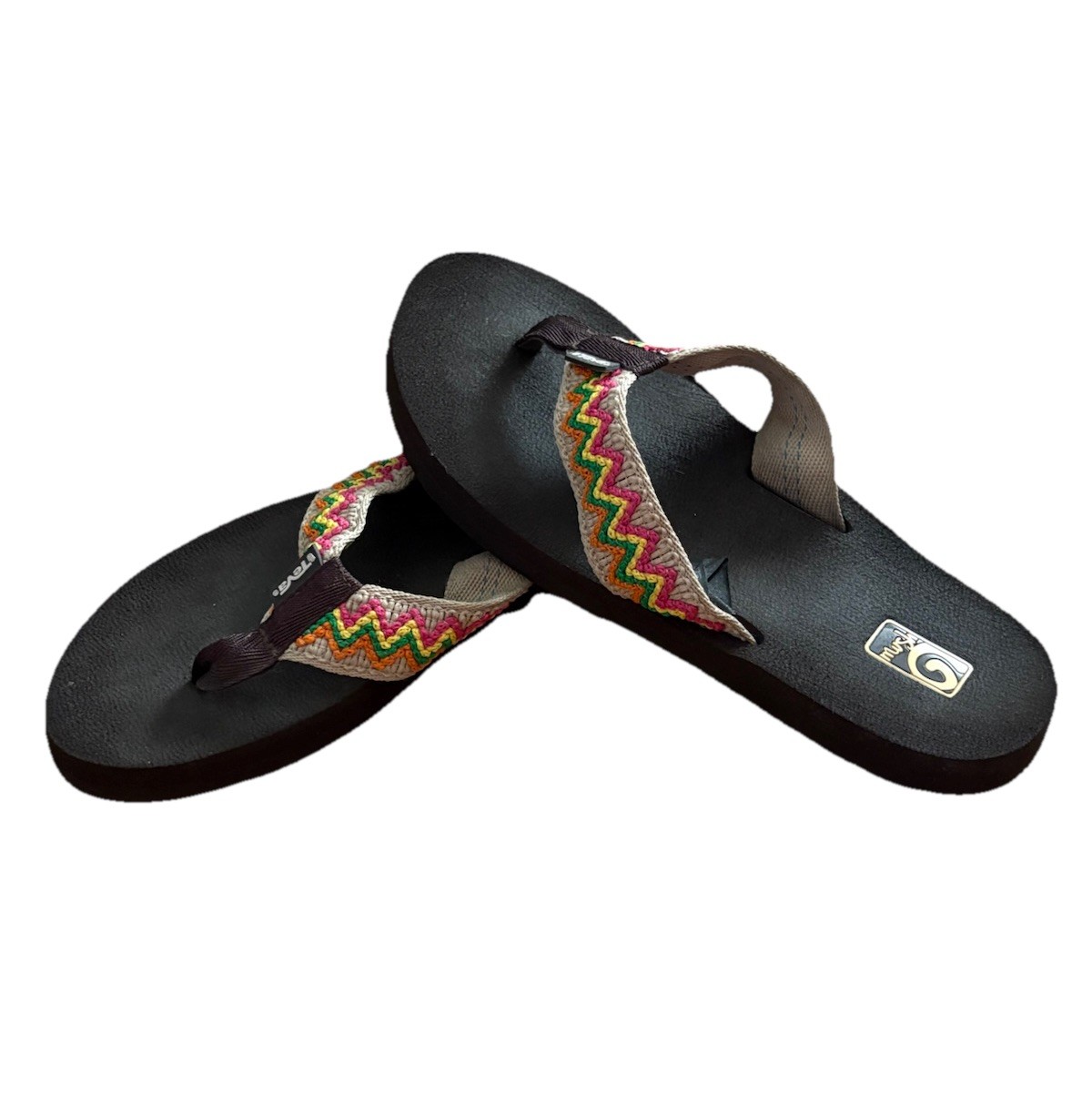 Teva Mush Brown Multicolor Zig Zag Pattern Comfor… - image 4