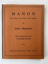 Noten. Massenet. Manon.  Partitur.