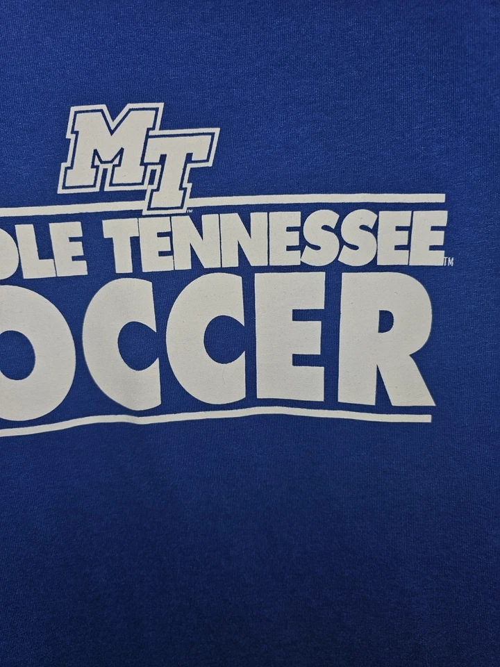 Middle Tennessee State University Promo Large Mens Blue Graphic Logo Tshirt NCAA - Image 3 of 4