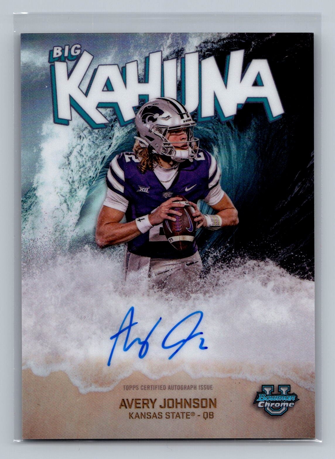 Avery Johnson 2025 Bowman University Chrome #BK-AJ The Big Kahuna Auto Kansas