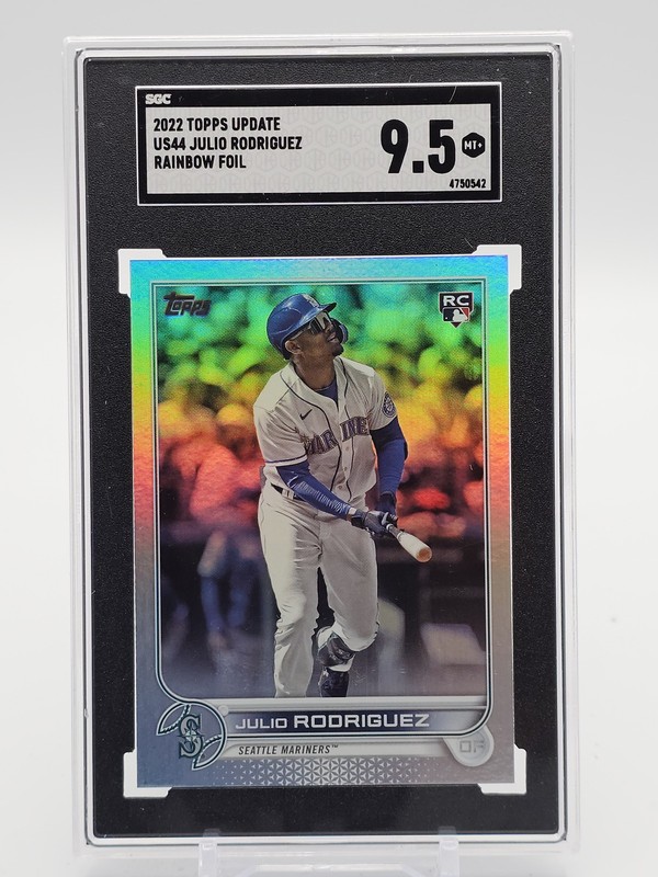 JULIO RODRIGUEZ 2022 TOPPS UPDATE SERIES ROOKIE RAINBOW FOIL #US44 SGC 9.5 Q5677