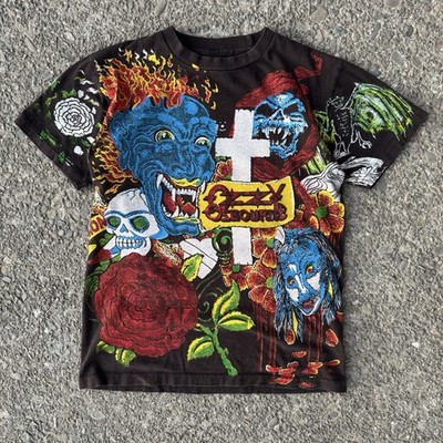 Vintage 90s Ozzy Osbourne Tattoo Shirt AOP Medium Metal Rock