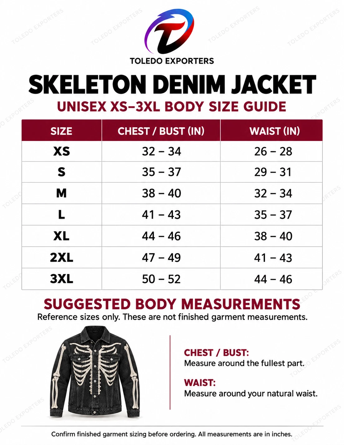 Black Skeleton Denim Jacket with Bone Embroidery, Unisex Halloween Trucker Style - product detail image 3