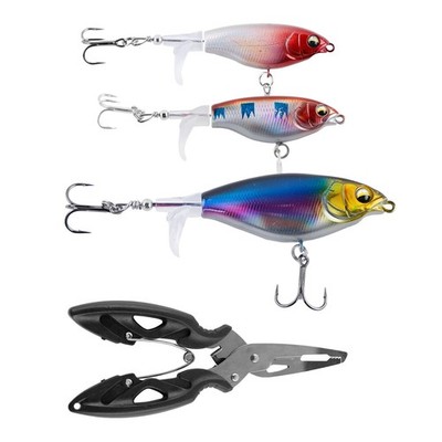 Angel Köder für Barsch, Topwater Plopper mit PropellerSchwanz, Wobbler für Sc...