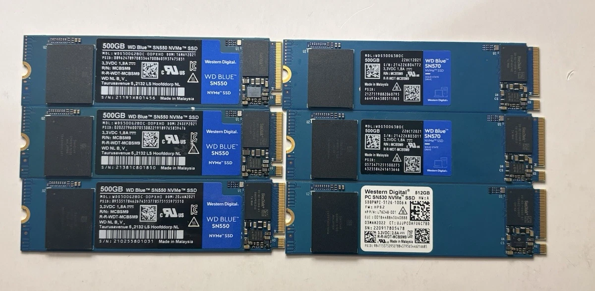 25+ Western Digital M.2 Interface 512 GB Solid State Drives for