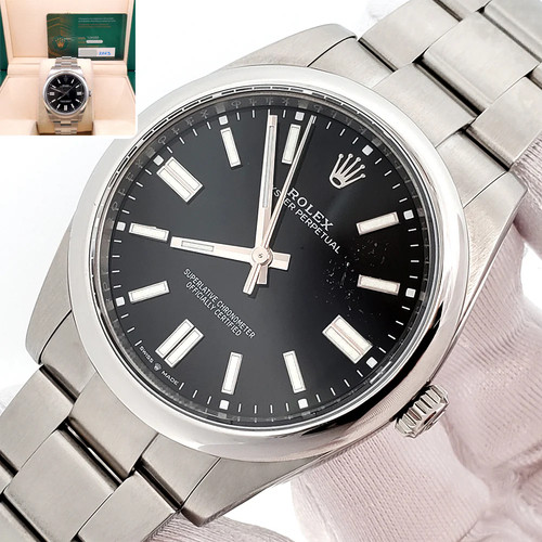 2023 Rolex Oyster Perpetual 41mm 124300 Black Index Dial Steel Watch Box Papers
