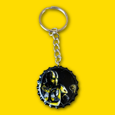 Mortal Kombat Cyrax Bottlecap Keychain