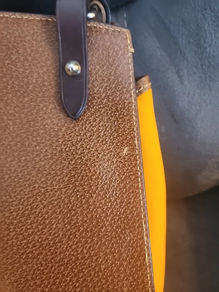 Dooney And Bourke Alto Collection Tangerine Canvas Crossbody Saddle Bag - Image 3 of 4