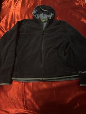 LL Bean Polartec Men s Medium Hooded Blue Full Zip Fleece Jacket 