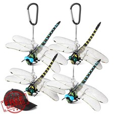 Qualirey Dragonfly Hat Clip Yellow Blue Garden Plant Decor