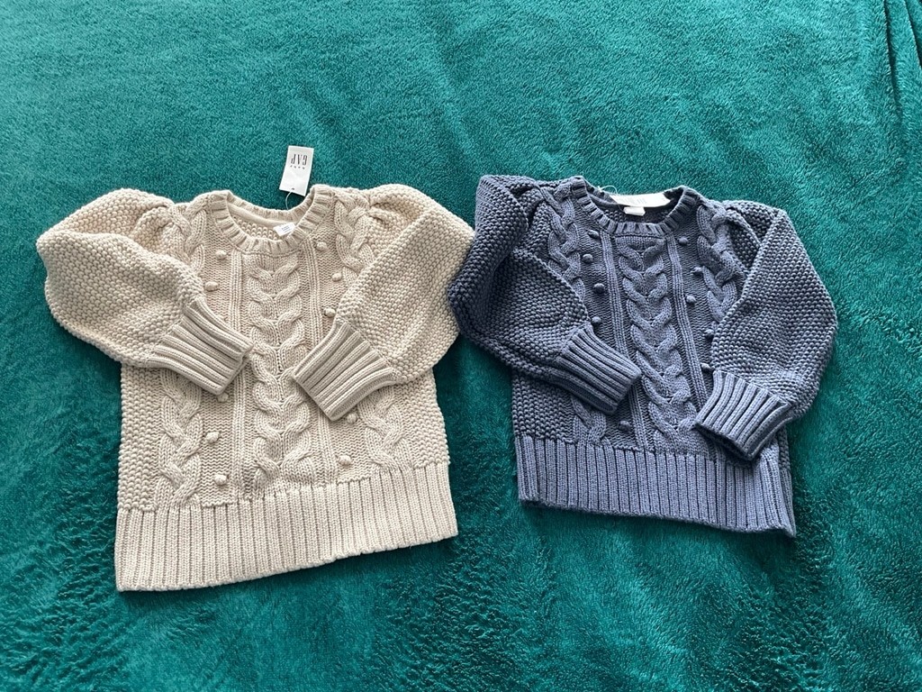 Baby Gap 5 Years Girl Blue Cable Knit Sweater Pullover crew neck