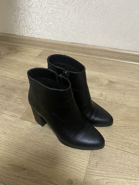 Women Leather Boots Black 37