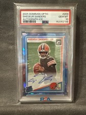 2025 Optic - Rated Rookie Shedeur Sanders Cracked Ice On Card Auto /25🔥PSA 10🔥