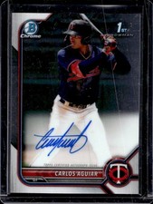 2022 Bowman Carlos Aguiar Chrome Auto Autograph 1st Prospect #CPA-CA Twins