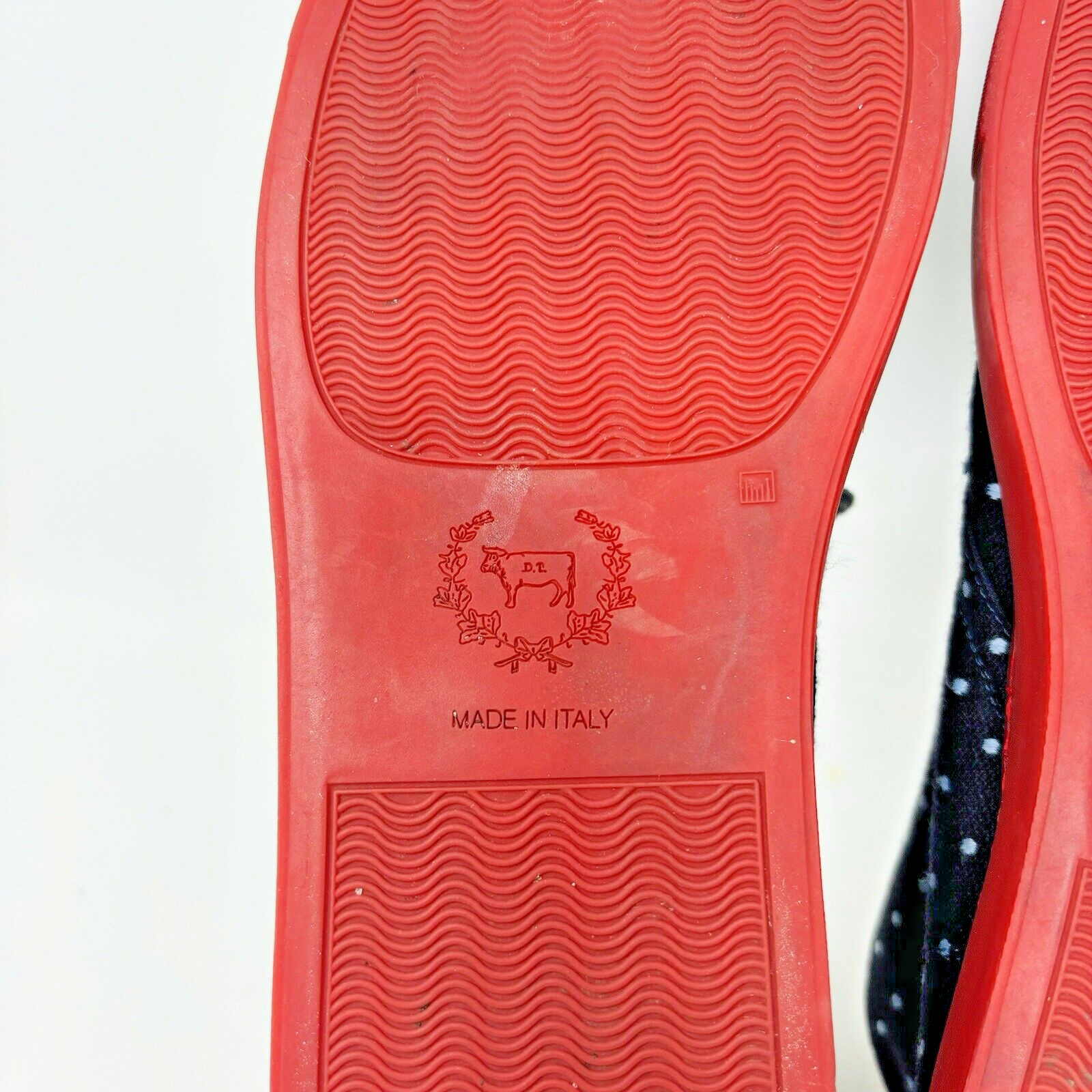 Del Toro Chukka Sneakers Size 12 Blue White Polka Dots Red Soles