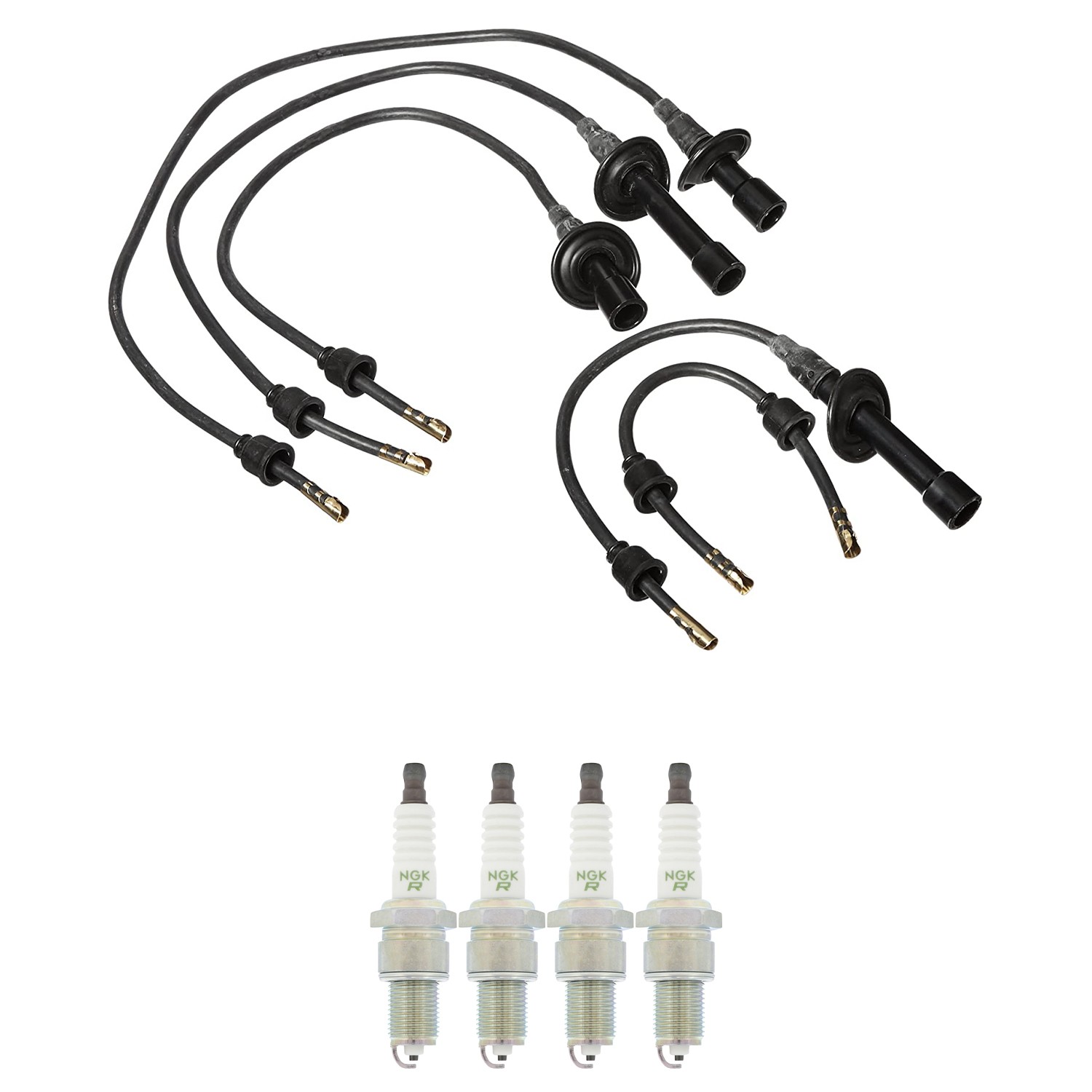 Denso Ignition Wires and NGK Spark Plugs Kit for Porsche 912 76 2.0L H4