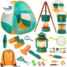 Kids Camping Set with Tent - Toddler Toys for Boys with Campfire, Camping Toys f
