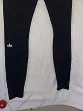 Alo Yoga High Waist Ripped Warrior Black Leggings-sz Small Nice!! 28” Inseam