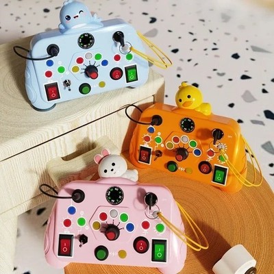 Montessori Busy Board LED Lichtschalter Joystick sensorisches Reisespielzeug Aktivität UK