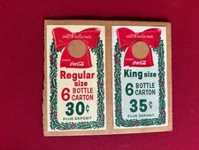 1950's, Coca-Cola, (2)  Bottle Carton Tags (Scarce / Vintage)