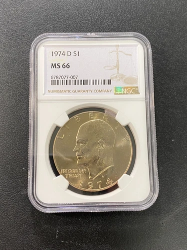 1974 D EISENHOWER DOLLAR NGC MS-66 - UNCIRCULATED - IKE DOLLAR - CERTIFIED - $1