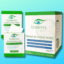 Tea Tree Oil Eyelid Wipes, 36 Individually Wrapped Pads - Daily Eye Care