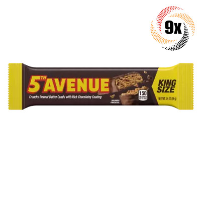 9x Bars 5th Avenue Crunchy Peanut Butter With Chocolatey Coating Candy | 3.4oz