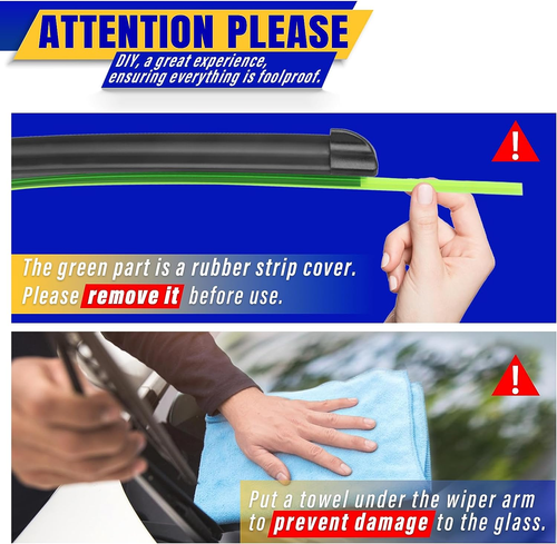 Windshield Wiper Blades Replacement for Dodge Journey 24+19+12" Front Rear Set - Picture 7 of 8