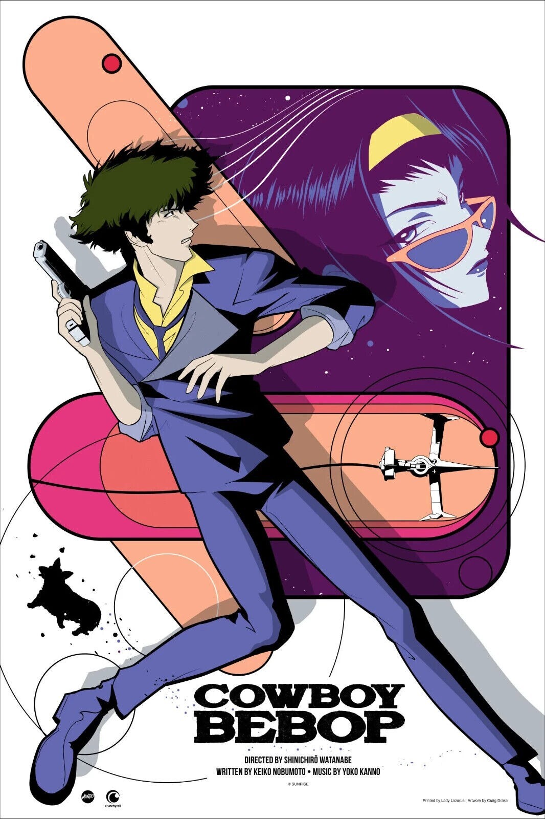 Cowboy Bebop by Craig Drake Ltd Edition x/270 Screen Print Poster