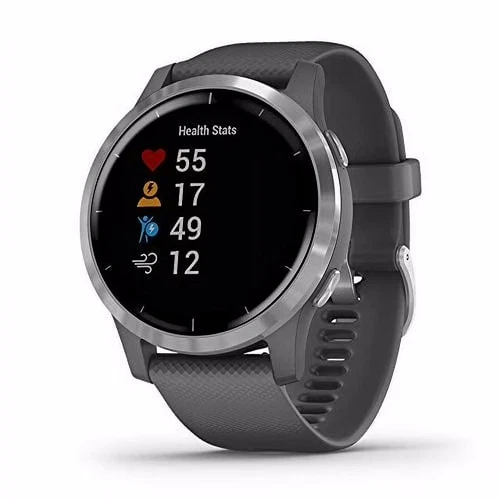 Garmin Vívoactive 4 GPS Silver Stainless Steel Bezel with Gray Case