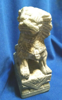China Fengshui Carved Statue Foo Dog Lion Soap Stone SOAPSTONE 4X2 1/4X1'' MIKE