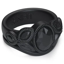 Rinfit Women's Silicone Rings Oval Collection. Soft & Comfortable Wedding Ring