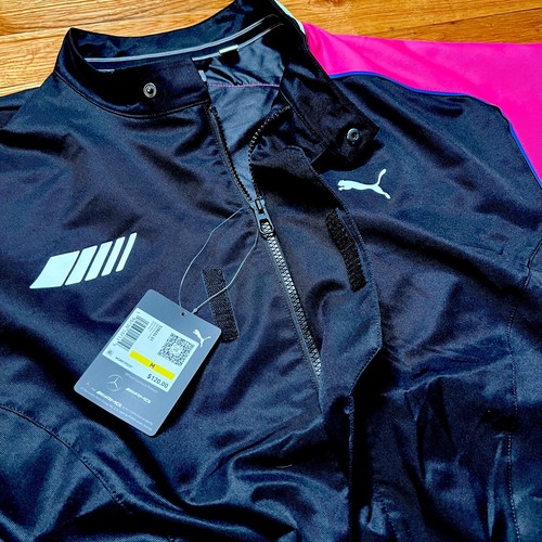 Giacca Puma uomo AMG tessuto full zip Mercedes x Puma nuova con etichetta $120 taglia M - retrò 538454 - Foto 8 di 12