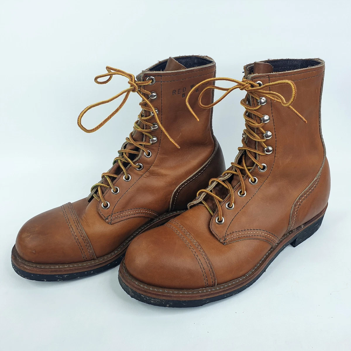 Vintage Men s Red Wing Iron Ranger Steel Toe Leather Work Boots 7