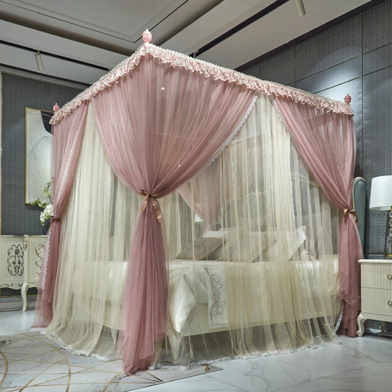 Mosquitera para verano doble capa red habitación romántica cama marcos cortina Foto 4 de 4