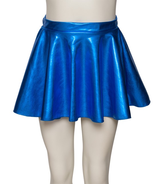 Royal Blue Shiny Metallic Dance Circular Skirt KDSK01 Katz Dancwear
