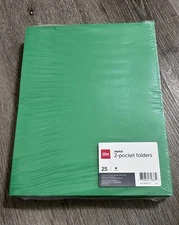 Office Depot Brand 2-Pocket Paper Folders Pack of 25 Green New