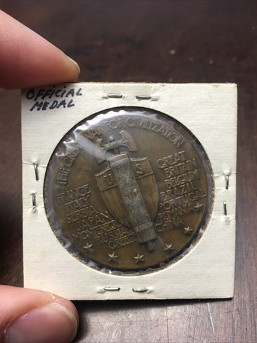 1919 - 1920 WORLD WAR 1 VICTORY MEDAL So Called Dollar HK 901 Official Medal - Picture 2 of 2