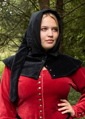Battle-Merchant Mittelalterliche Gugel Samt versch. Farben LARP Wikinger Kostüm