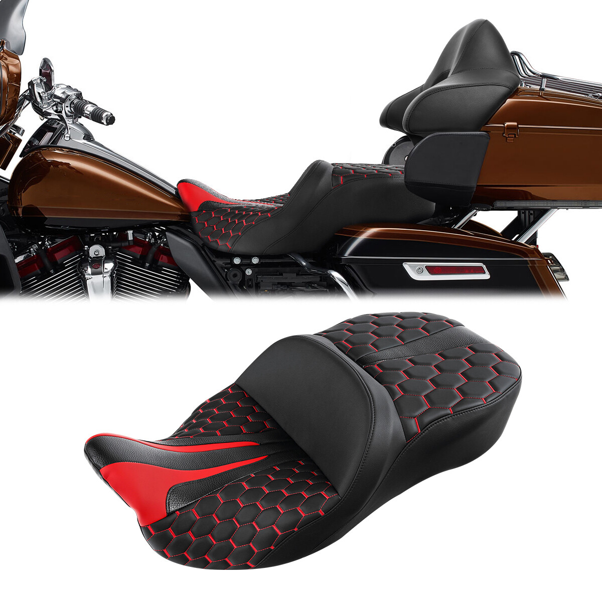 Driver Passenger Seat Cushion Fit For Harley Touring Electra Glide Limited 09-23