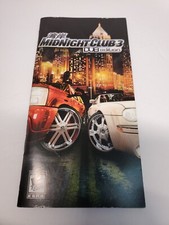 Midnight Club 3 DUB Edition PSP Manual Only Insert Authentic Instruction Booklet