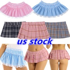 Sissy Adults Mens Ruffled Lace Openwork Girly Crossdressing Micro Mini Skirt
