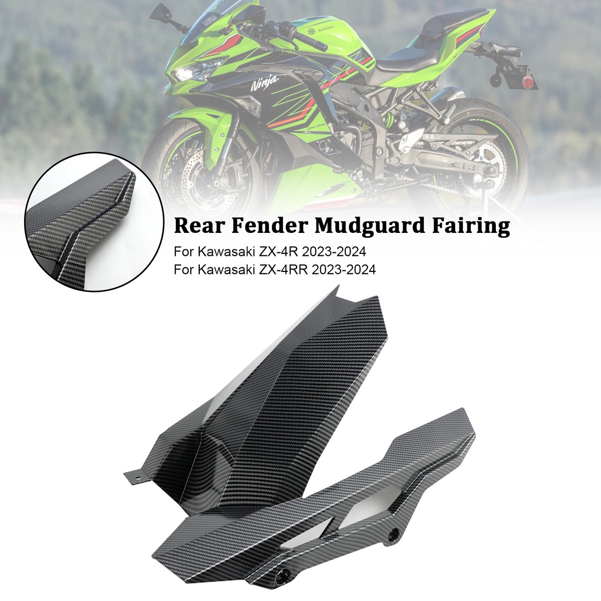Rear Fender Mudguard Fairing Cowl For Kawasaki ZX-4R ZX-4RR