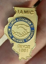 Vintage IAMIC Illinois Association of Mutual Insurance Companies Metal Pinback
