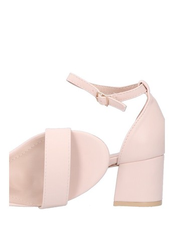 Sandalias de fiesta rosa con tacón ancho, correa, suela de goma antideslizante - Imagen 2 de 5