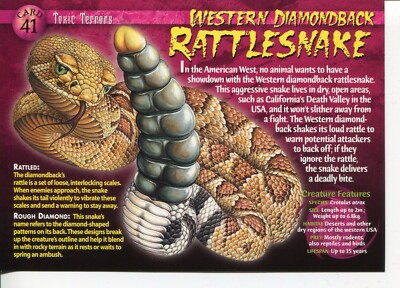 Weird N Wild Creatures Toxic Karte 41 # Western Diamondback Klapperschlange # LC3