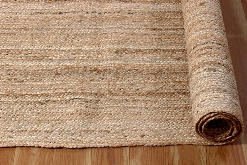 Natural Jute Rug Indian Handmade Durrie Hand Braided Rug Geometric Bedroom Rug - Picture 9 of 11