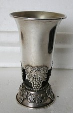Vintage Sterling  Silver Hand Decorated With Grapes Kiddush cup By Netafim -New